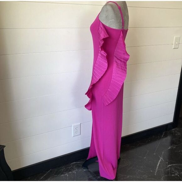 ONE33 SOCIAL Mercer Spaghetti Strap Ruffled Stretch Crepe Maxi Dress size 0 NWT - Picture 7 of 14